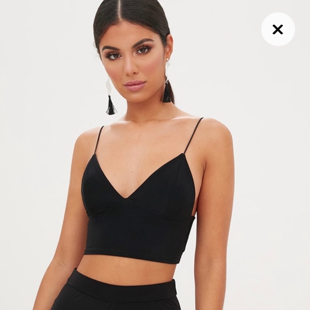 NWOT Prettylittlething Black Bralette Top